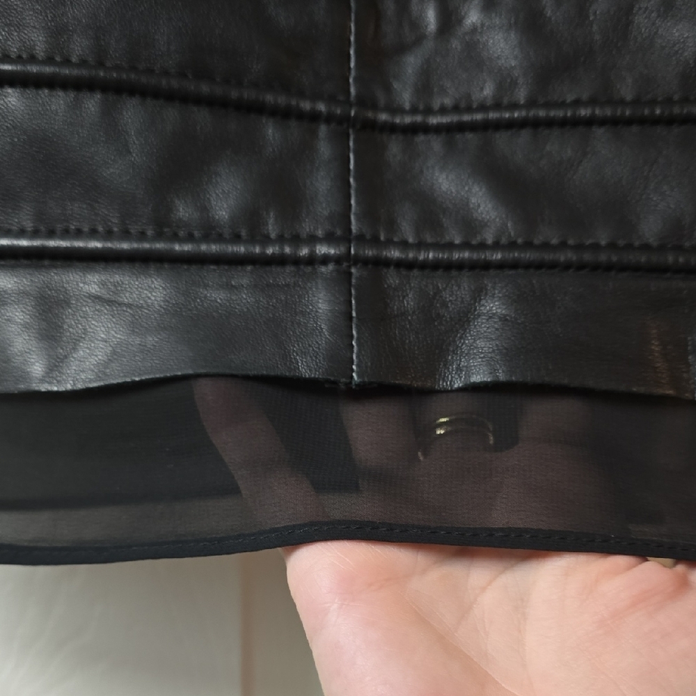All Saints Black Lamb Leather Mini Skirt - Picture 4 of 5